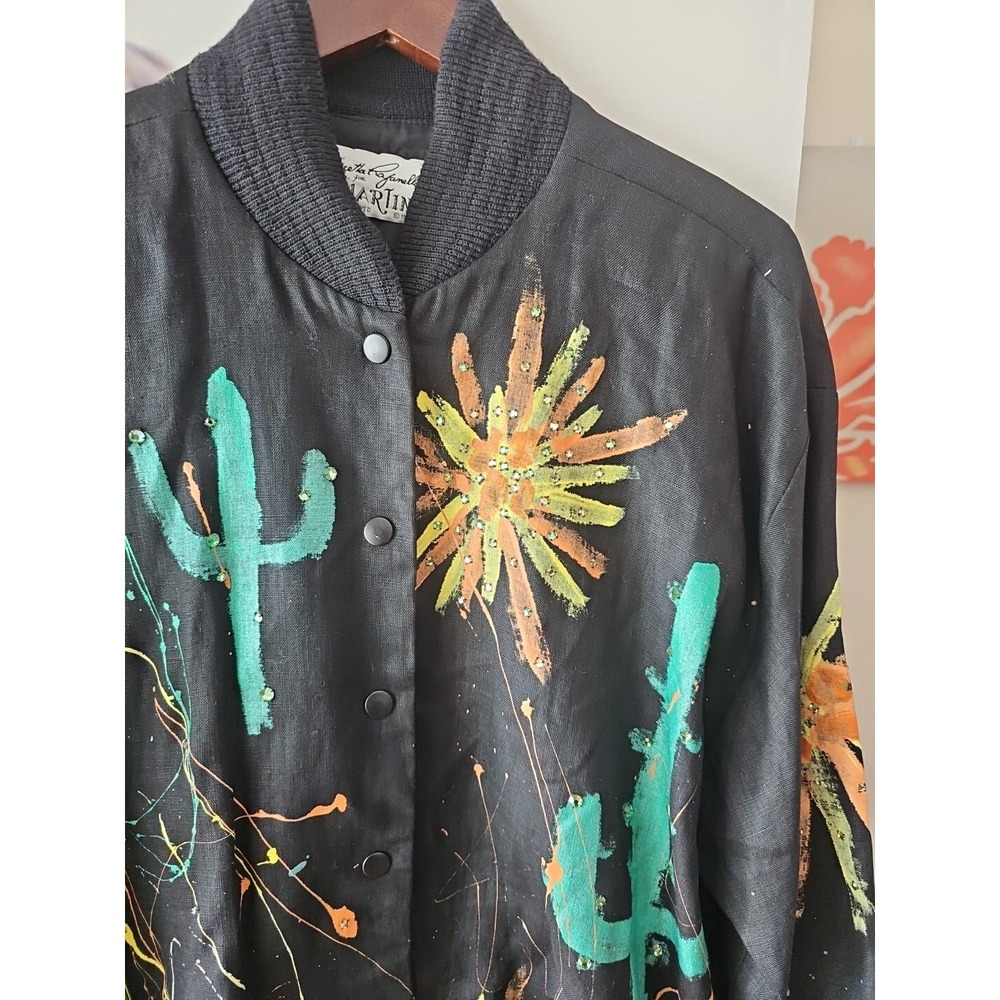CONCETTA Rafanello ST. MARTIN Snap Button Painted Embellished Jacket 50" Chest - Picture 3 of 9